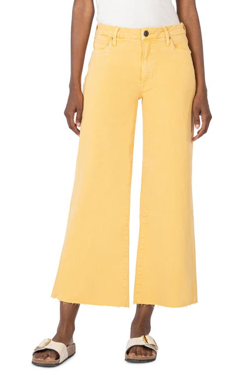 Shop Kut From The Kloth Meg Raw Hem High Waist Ankle Wide Leg Jeans In Sunflower