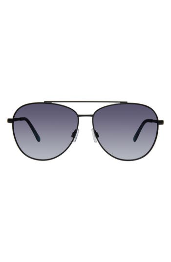 Shop Kurt Geiger London 61mm Aviator Sunglasses In Black Crystal Green/smoke