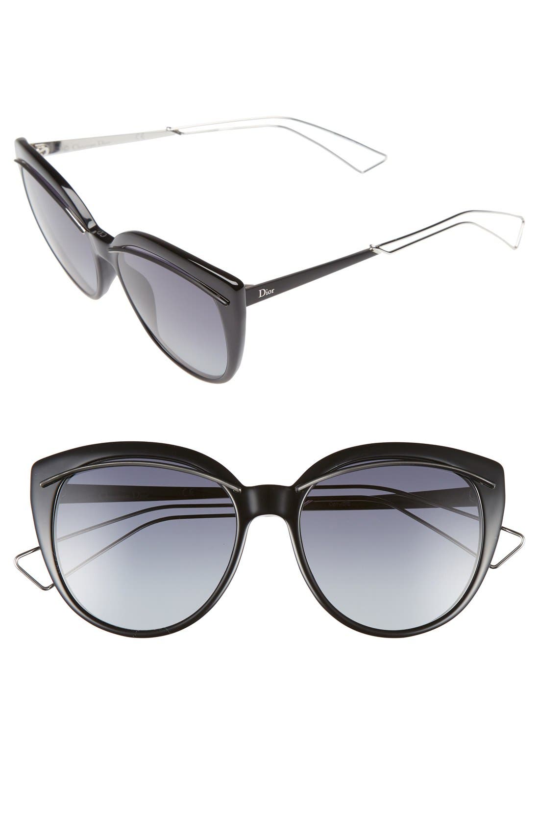 Dior 'Liner' 56mm Cat Eye Sunglasses 