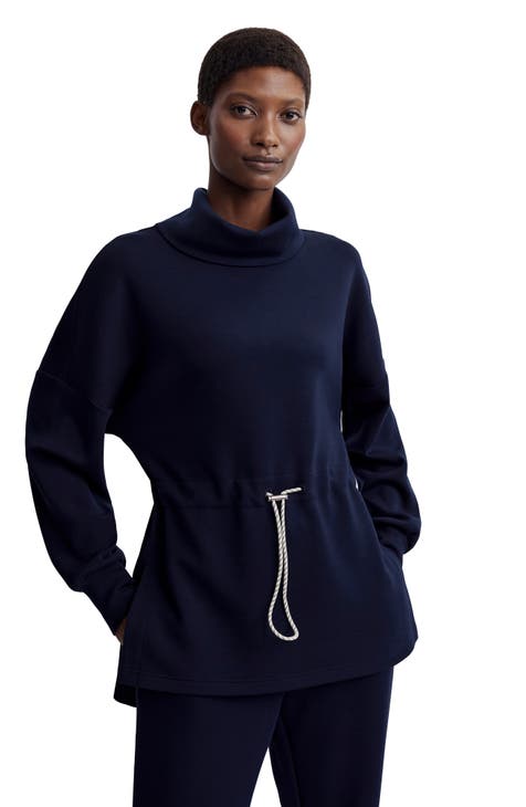 Navy blue zip discount up sweater women's