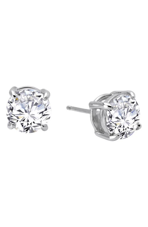 Simulated Diamond Stud Earrings in Silver/Clear