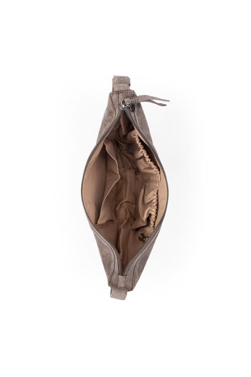 The Sak Tess Sling Leather Crossbody In Mushroom Suede