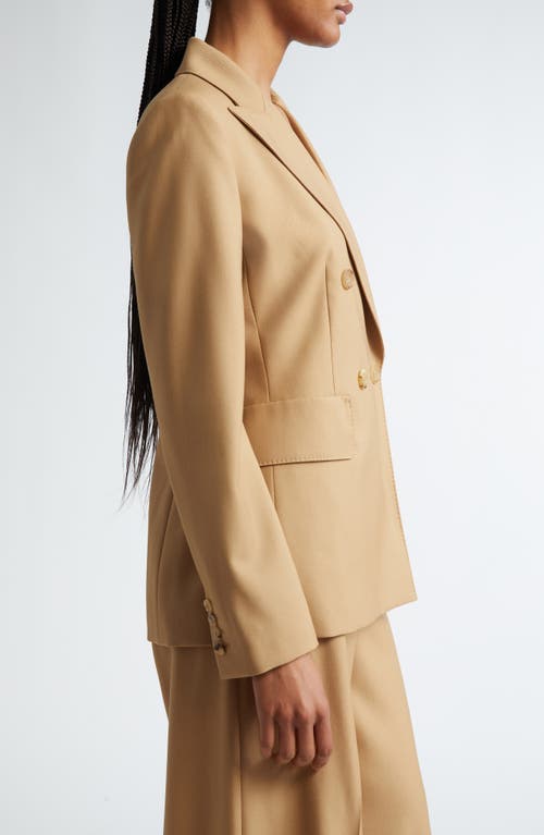 Shop Max Mara Osanna Double Breasted Twill Blazer In Honey