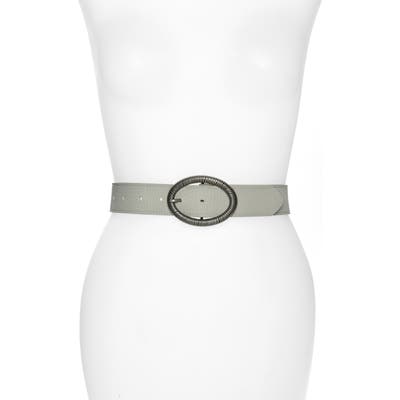 Treasure & Bond Textured Buckle Leather Belt, Grey