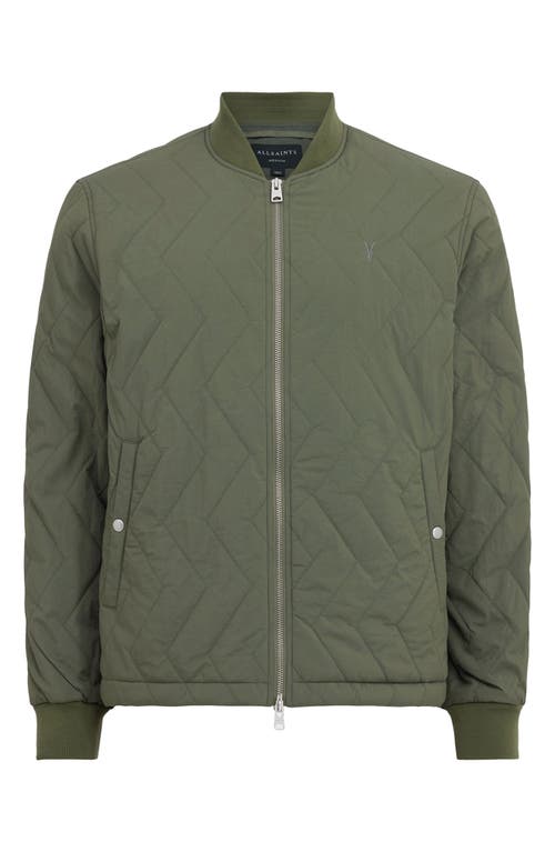 Shop Allsaints Tyk Regular Fit Water Repellent Quilted Jacket In Army Green