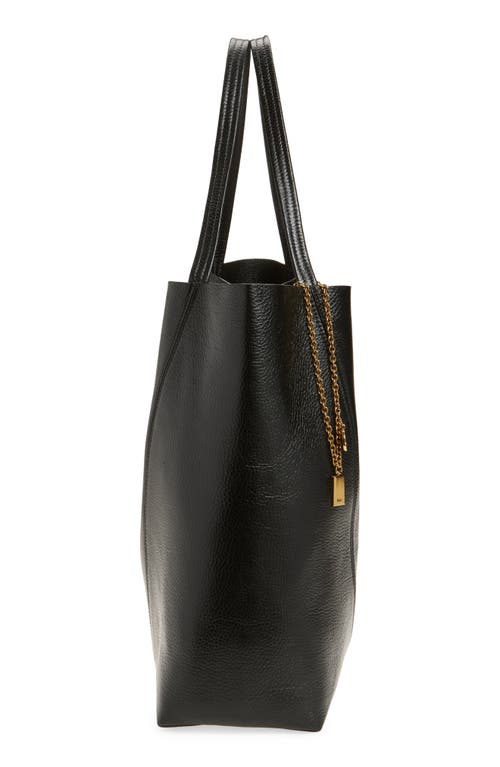 Chloé Large Spin Leather Tote In Black