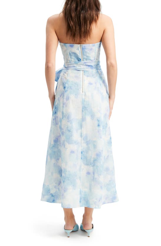Shop Bardot Vibrant Tie Dye Strapless Corset Dress In Aqua Tie Dye