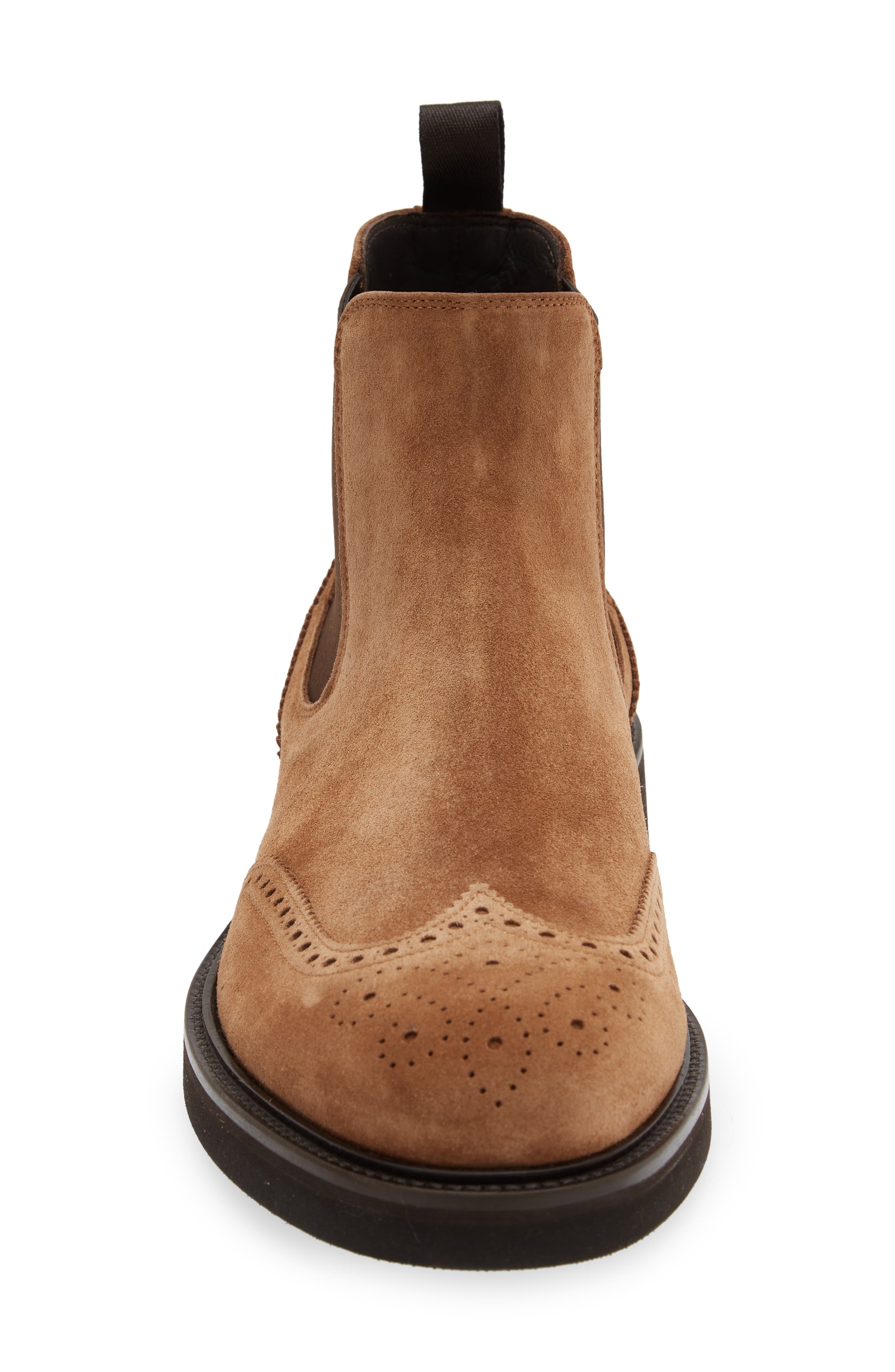Canali Wingtip Chelsea Boot in Medium Brown at Nordstrom, Size 12