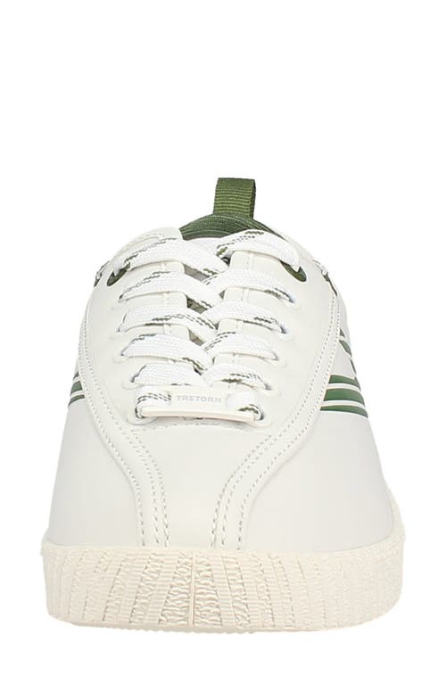 Tretorn Set Point Low Top Sneaker In White/green