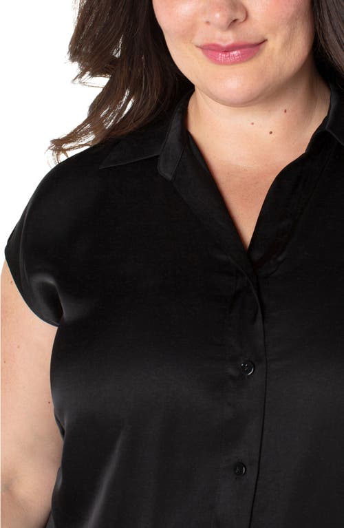 Shop Liverpool Dolman Sleeve Satin Shirt In Black