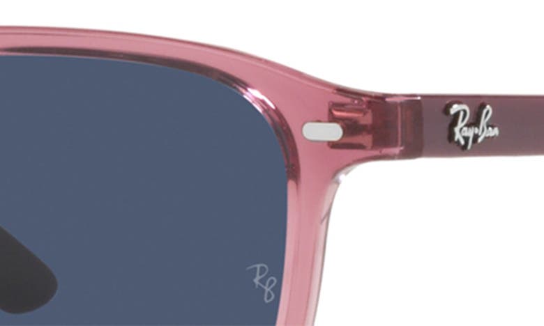 Shop Ray Ban Kids' Junior Leonard 45mm Square Sunglasses In Transparent Pink