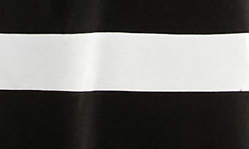 Nina Leonard Colorblock A-line Dress In Black/ivory