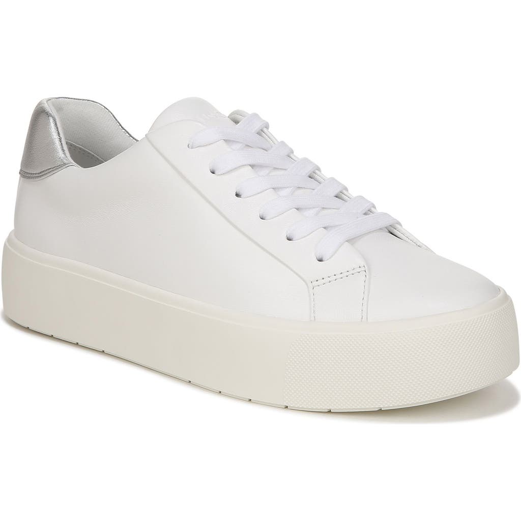 Vince Women's Benfield-b Leather Platform Sneakers In White/silver