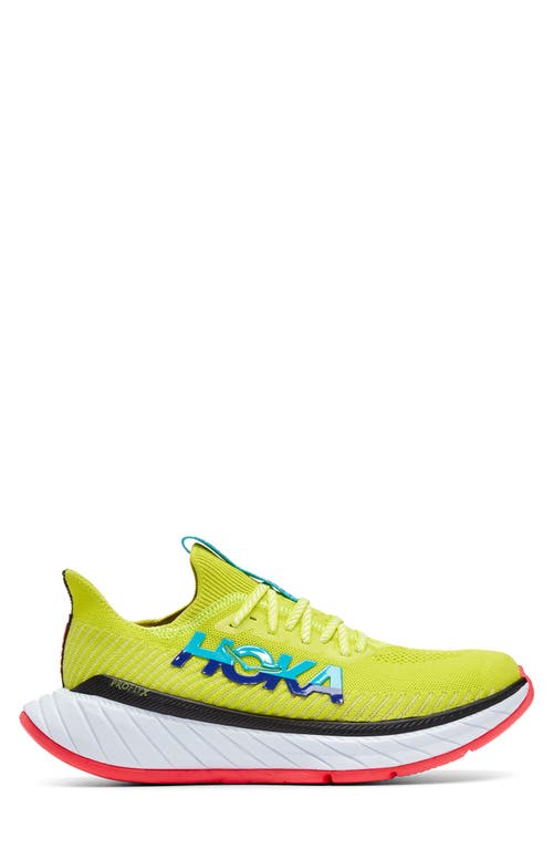 Hoka Carbon X 3 Running Shoe In Evening Primrose Scuba Blue