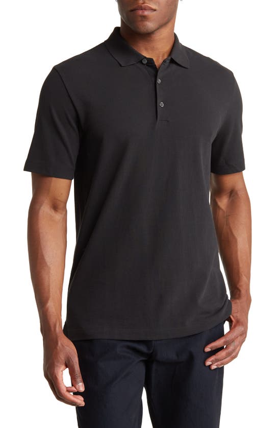 Theory Bron Short Sleeve Polo In Black