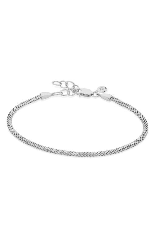 Heirloom Woven Fine Chain Bracelet in Silver