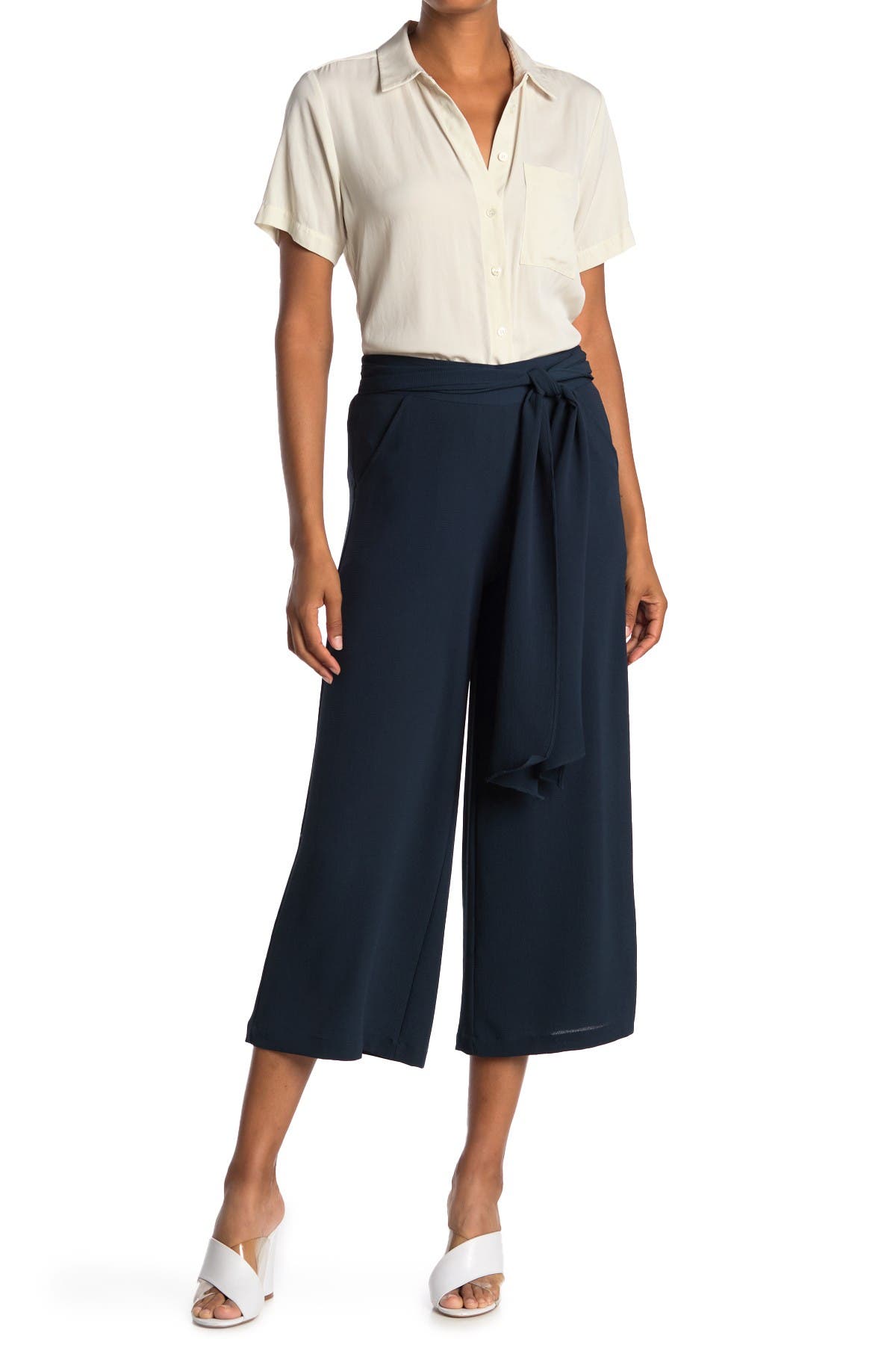 max studio wide leg cropped pants