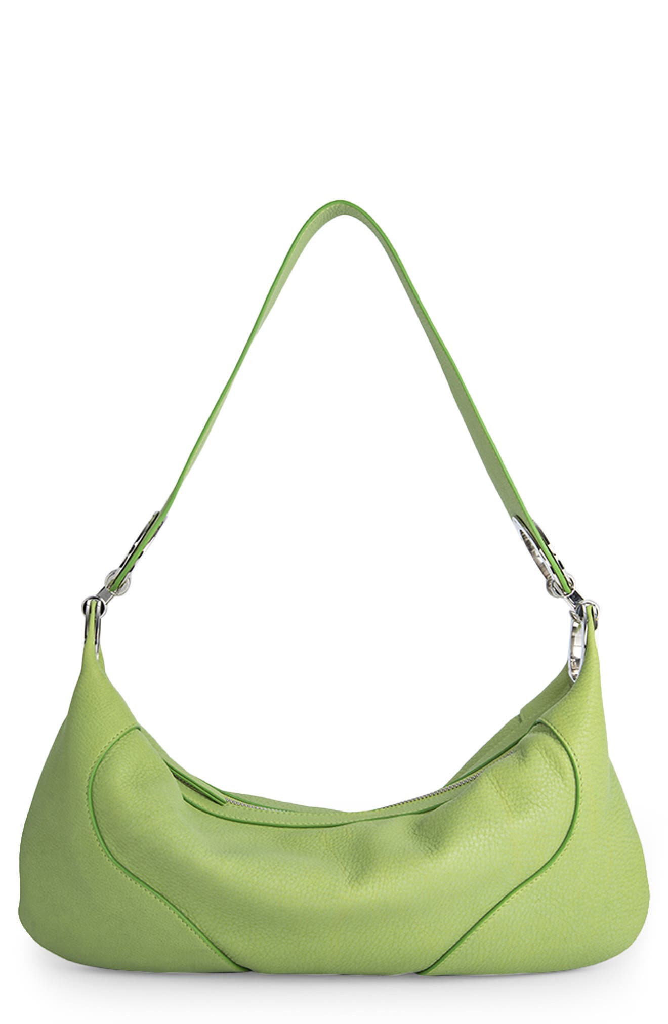 By Far Mini Amira Leather Shoulder Bag in Lime Green at Nordstrom
