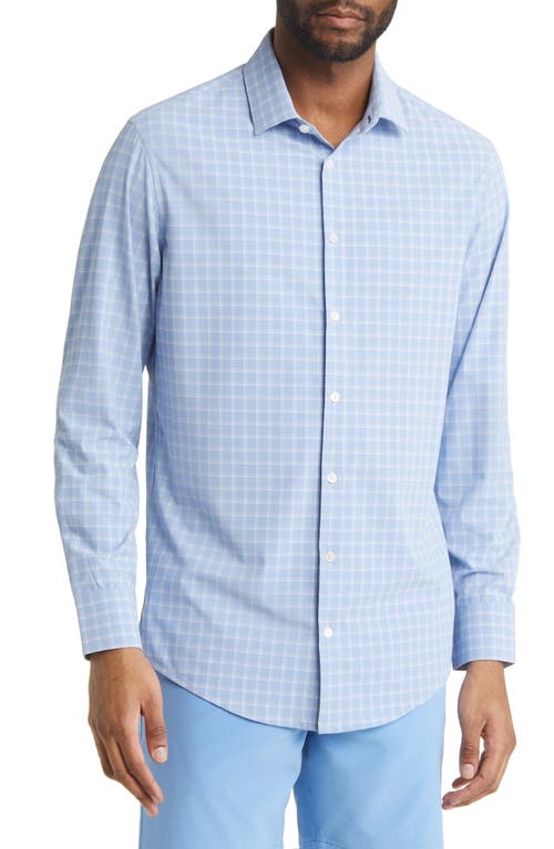 Mizzen+Main Monaco Check Stretch Wrinkle Resistant Button-Up Shirt in Provence Windowpane