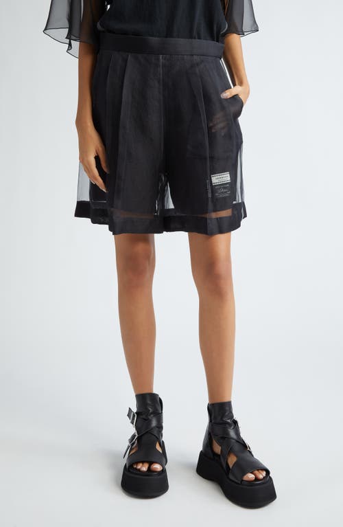Undercover Layered Silk Organza Bermuda Shorts In Black