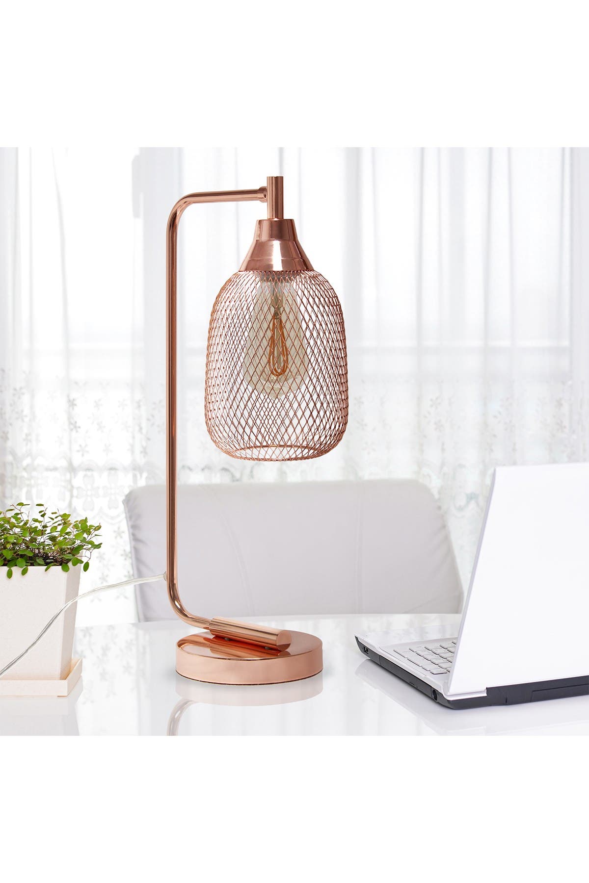 LALIA HOME Industrial Mesh Desk Lamp, Rose Gold Nordstromrack