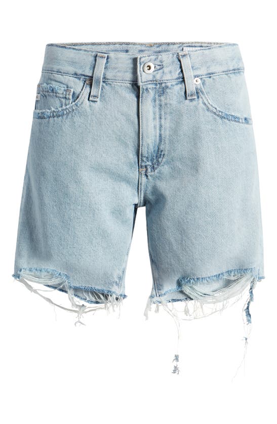 Ag Becke Raw Hem Nonstretch Denim Shorts In Glory Days Moonwash