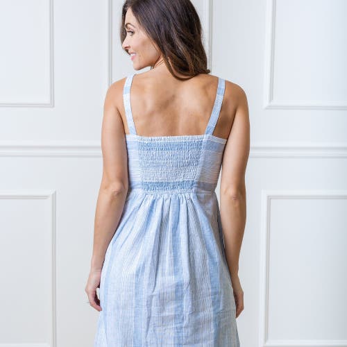 Shop Hope & Henry Sleeveless Sheath Dress In Blue Ombre Stripe Linen