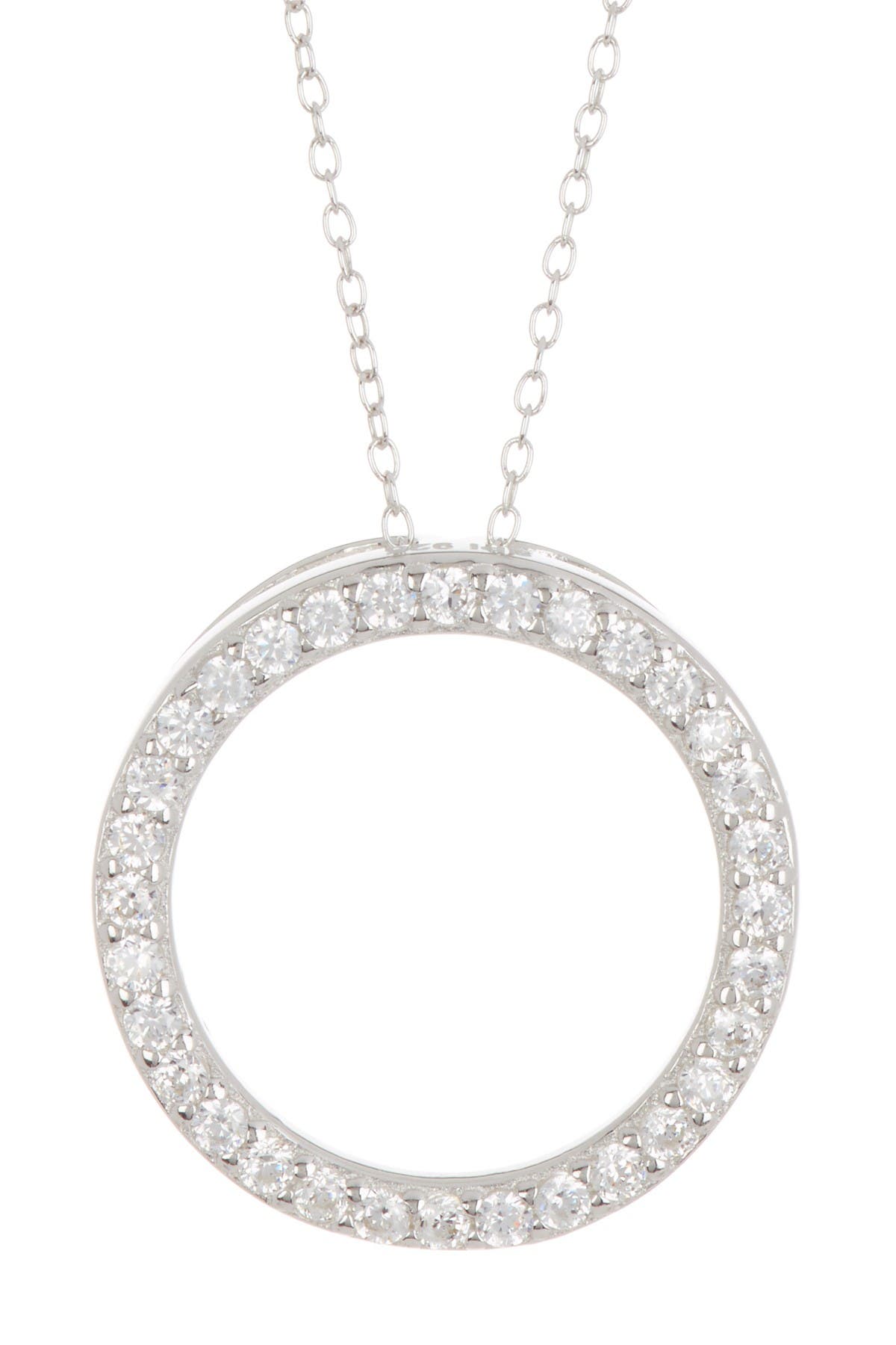 Adornia Sterling Silver Cz Open Ring Necklace