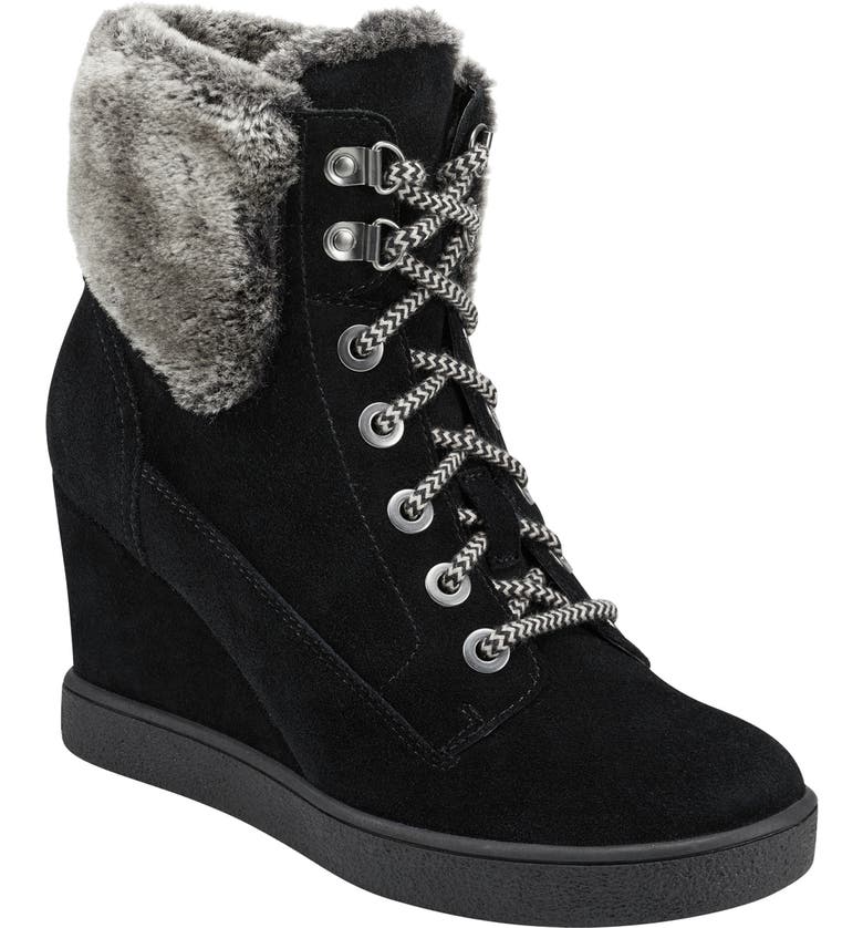evolve Everett Hidden Wedge Bootie with Faux Shearling Trim | Nordstrom