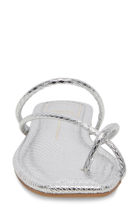 Shop Dolce Vita Leanna Slide Sandal In Silver Embossed Stella