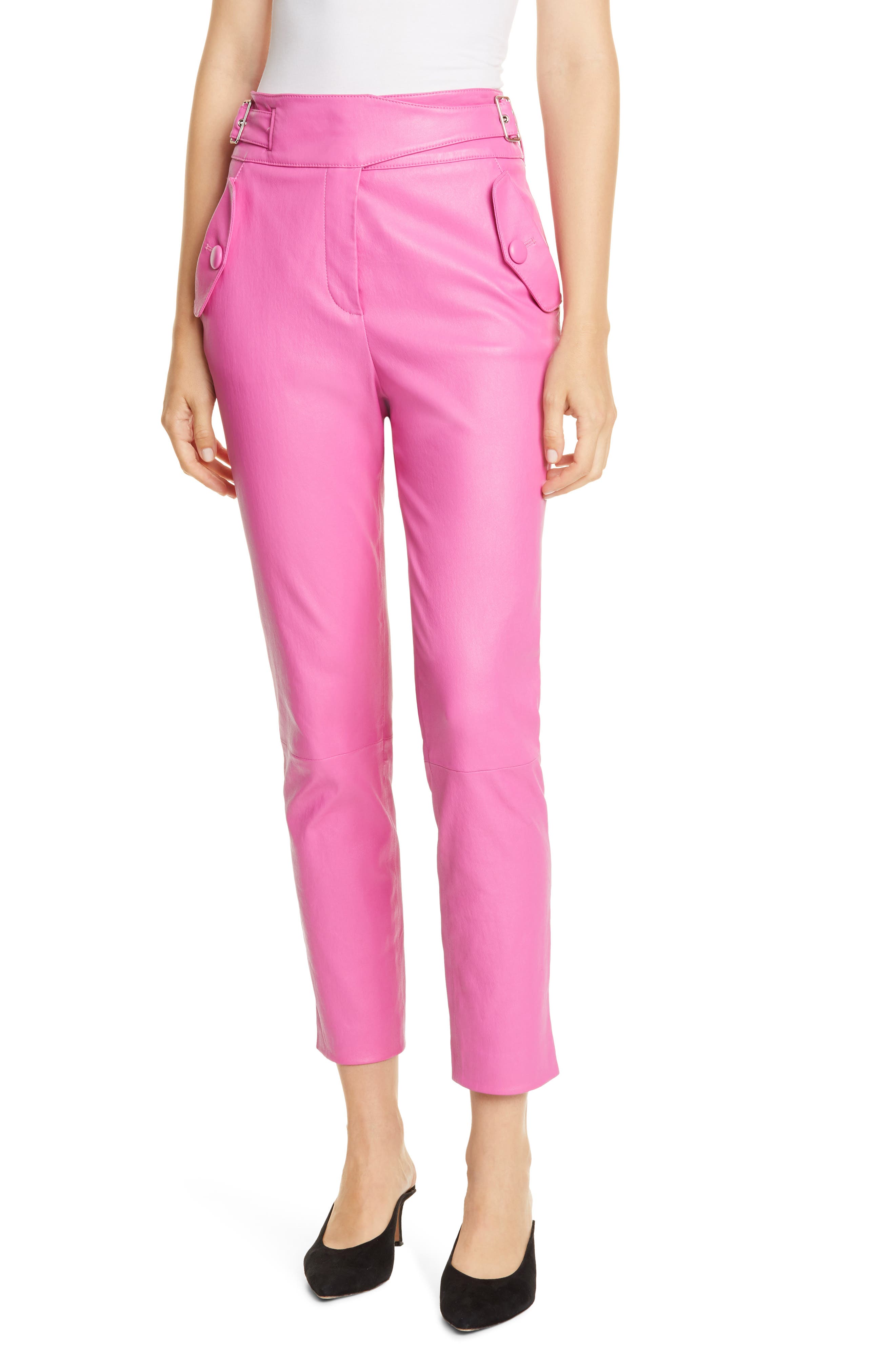 leather pants pink