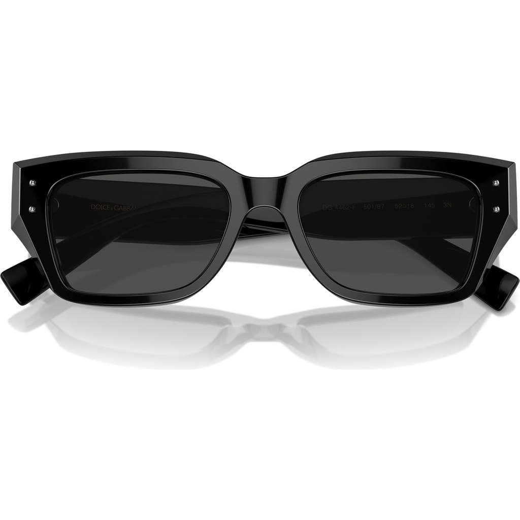 Dolce & Gabbana Dolce&gabbana 52mm Cat Eye Sunglasses In Black