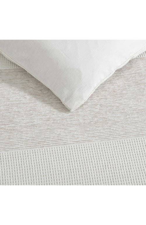 Vera Wang Chenille Waffle Stripe Duvet Set In Moonlight