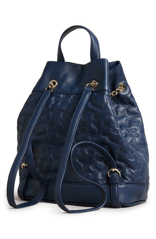 Ted Baker Ayssan Magnolia Quilted Leather Backpack In Blue display picture 3