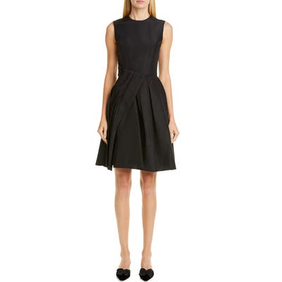 Carolina Herrera Drape Silk Dress, Black