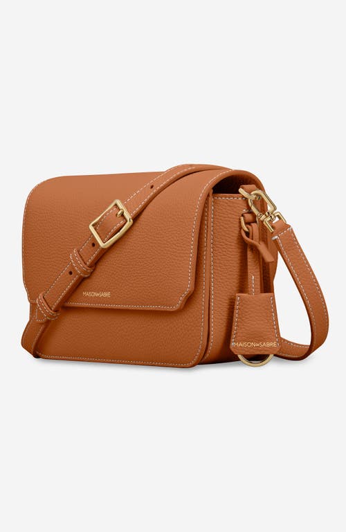 Maison De Sabre Maison De Sabré Medium Leather Flap Bag In Pecan Brown