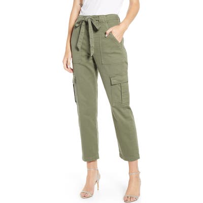 7 For All Mankind High Waist Crop Cargo Pants, 3 - Green
