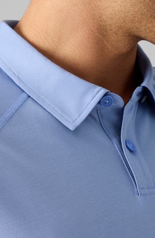 Shop Rhone Delta Piqué Performance Polo In Blue Mist/zen Blue