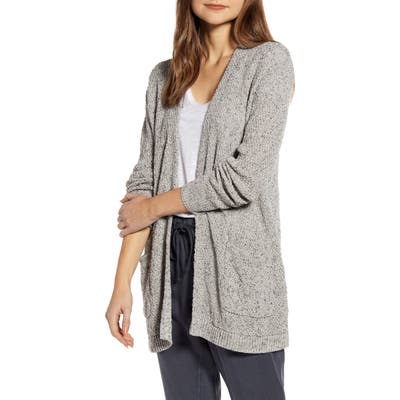Petite Caslon Marled Cardigan Sweater, Ivory