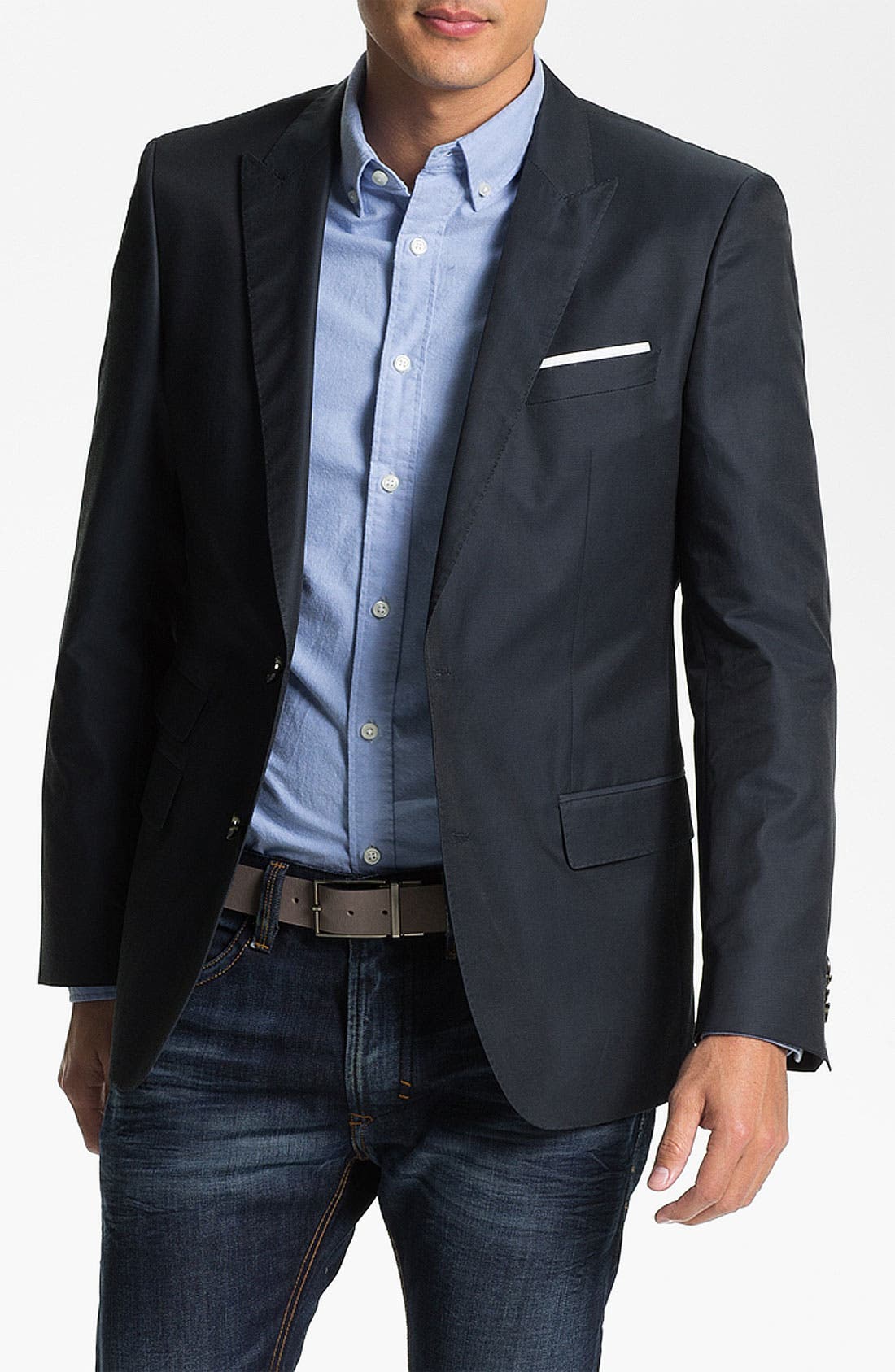 boss trim fit travel blazer