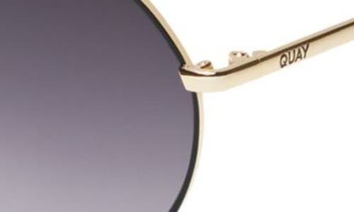 Shop Quay Rooftop 50mm Polarized Round Sunglasses In Black Gold/smoke