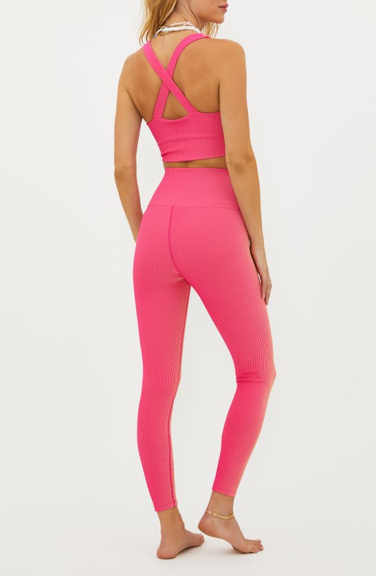 Shop Beach Riot Tayler Rib Two-tone Leggings In Sunset Two Tone Rib