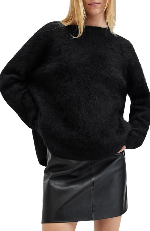 Allsaints Rebel Crewneck Cashmere Sweater In Black