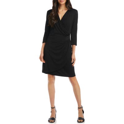 Karen Kane Kate Faux Wrap Dress, Black