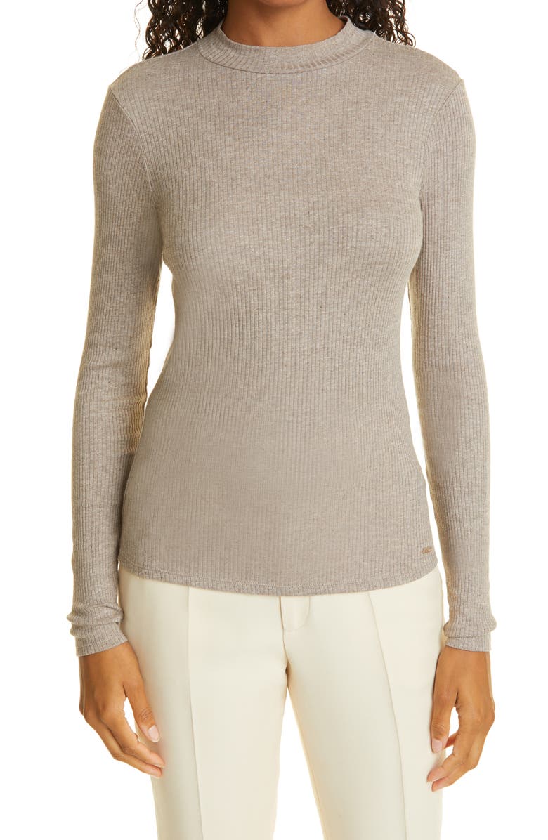 TED BAKER LONDON Ribbed Pullover, Main, color, LIGHT GREY