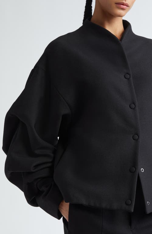 Shop Bite Studios Wrinkled Sleeve Wool Jacket In Black