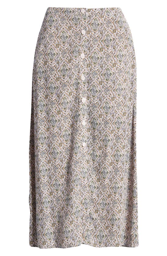 Treasure & Bond Button Front Skirt In Pink Medallion