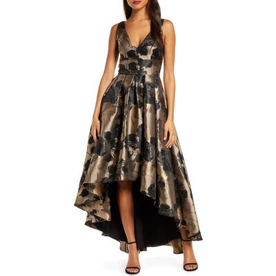 Eliza J Sleeveless High/low Gown, Beige