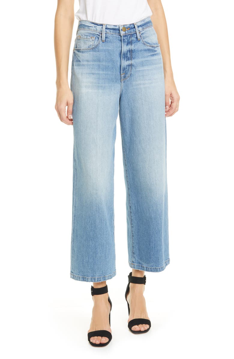 FRAME Ali High Waist Crop Wide Leg Jeans (Rambla Rock) | Nordstrom