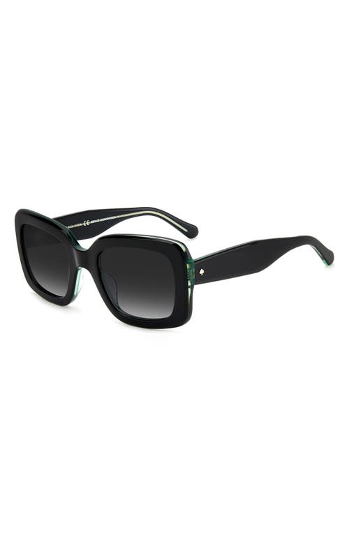 Kate Spade Bellamys 52mm Gradient Rectangular Sunglasses In Black/grey Shaded